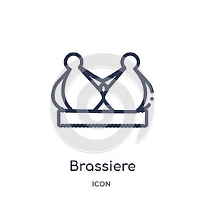 Linear brassiere icon from Clothes outline collection. Thin line brassiere vector isolated on white background. brassiere trendy