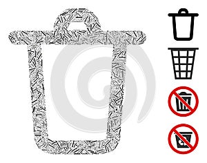 Linear Bucket Icon Vector Collage