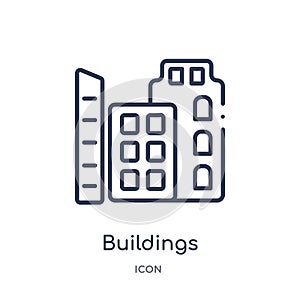 Linear buildings icon from Digital economy outline collection. Thin line buildings vector isolated on white background. buildings photo