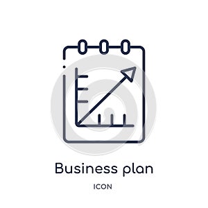 Linear business plan icon from Business and analytics outline collection. Thin line business plan vector isolated on white