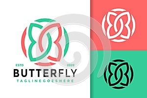 Linear Butterfly Logo Design, brand identity logos vector, modern logo, Logo Designs Vector Illustration Template