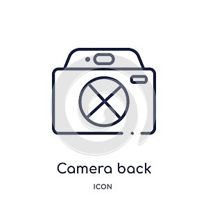 Linear camera back icon from Electronics outline collection. Thin line camera back icon isolated on white background. camera back