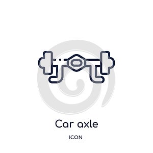 Linear car axle icon from Car parts outline collection. Thin line car axle vector isolated on white background. car axle trendy