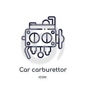 Linear car carburettor icon from Car parts outline collection. Thin line car carburettor vector isolated on white background. car