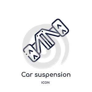 Linear car suspension icon from Car parts outline collection. Thin line car suspension vector isolated on white background. car photo