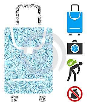 Linear Carryon Icon Vector Mosaic