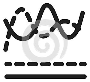 Linear chart icon. Data comparison. Presentation sign