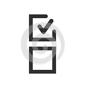 Linear Check icon. Approved symbol. Ok icon. Check button sign. Tick icon. Checkpoint. Linear style sign for mobile