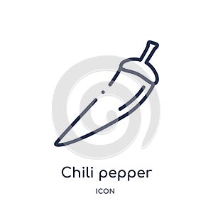 Linear chili pepper icon from Food outline collection. Thin line chili pepper icon isolated on white background. chili pepper