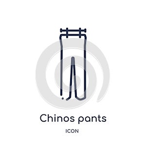 Linear chinos pants icon from Clothes outline collection. Thin line chinos pants vector isolated on white background. chinos pants