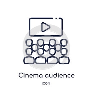 Linear cinema audience icon from Cinema outline collection. Thin line cinema audience vector isolated on white background. cinema