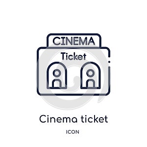 Linear cinema ticket window icon from Cinema outline collection. Thin line cinema ticket window vector isolated on white