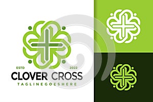 Linear Clover Cross Logo Design, brand identity logos vector, modern logo, Logo Designs Vector Illustration Template