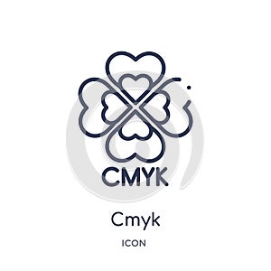 Linear cmyk icon from Edit outline collection. Thin line cmyk vector isolated on white background. cmyk trendy illustration