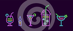 Linear cocktails and neon drinks