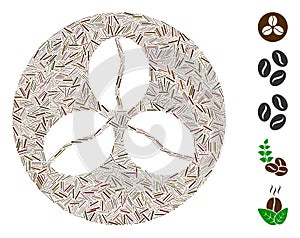 Linear Coffee Beans Icon Vector Mosaic