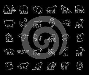 Linear collection of Animal icons