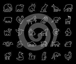 Linear collection of Animal icons