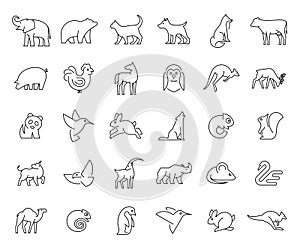 Linear collection of Animal icons