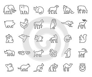 Linear collection of Animal icons