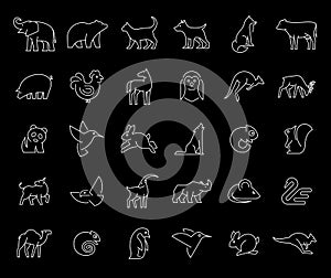 Linear collection of Animal icons