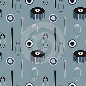 Linear collection of objects for sewing, handicraft and handmade. Sewing tools and sewing kit,sewing.