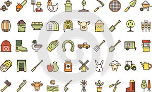Linear color farming icons High-Quality Vector Icons Collection with Editable Stroke. Ideal for Professional and photo