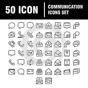 Linear communication icons set. Universal communication icon to use in web and mobile UI