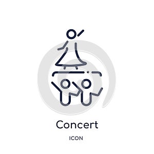 Linear concert icon from Free time outline collection. Thin line concert vector isolated on white background. concert trendy