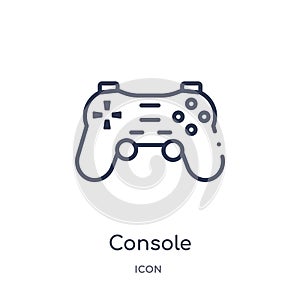 Linear console icon from Electronic devices outline collection. Thin line console vector isolated on white background. console