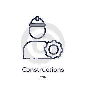 Linear constructions icon from Construction outline collection. Thin line constructions vector isolated on white background.