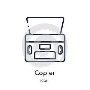 Linear copier icon from Electronic devices outline collection. Thin line copier vector isolated on white background. copier trendy