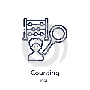 Linear counting icon from Blogger and influencer outline collection. Thin line counting vector isolated on white background.