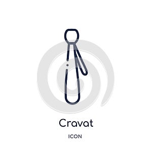 Linear cravat icon from Clothes outline collection. Thin line cravat vector isolated on white background. cravat trendy