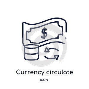 Linear currency circulate icon from Cryptocurrency economy and finance outline collection. Thin line currency circulate vector photo