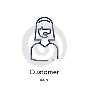 Linear customer icon from Customer service outline collection. Thin line customer vector isolated on white background. customer