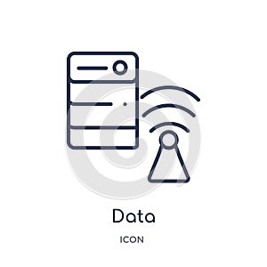 Linear data icon from Electrian connections outline collection. Thin line data vector isolated on white background. data trendy