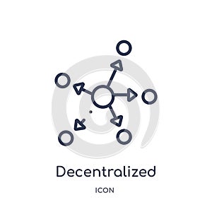 Linear decentralized icon from Cryptocurrency economy and finance outline collection. Thin line decentralized vector isolated on