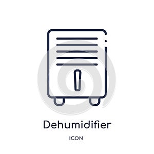 Linear dehumidifier icon from Furniture and household outline collection. Thin line dehumidifier icon isolated on white background
