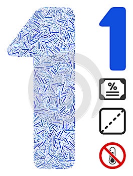 Linear 1 Digit Icon Vector Mosaic