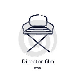 Linear director film chair icon from Cinema outline collection. Thin line director film chair vector isolated on white background photo