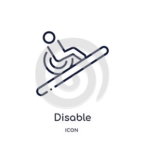 Linear disable icon from Airport terminal outline collection. Thin line disable vector isolated on white background. disable