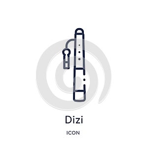 Linear dizi icon from Asian outline collection. Thin line dizi vector isolated on white background. dizi trendy illustration