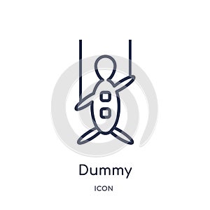 Linear dummy icon from Asian outline collection. Thin line dummy vector isolated on white background. dummy trendy illustration