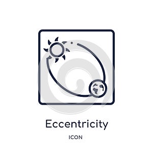 Linear eccentricity icon from Astronomy outline collection. Thin line eccentricity vector isolated on white background. photo