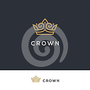 Linear elegant crown logo.