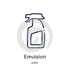 Linear emulsion icon from Cleaning outline collection. Thin line emulsion vector isolated on white background. emulsion trendy