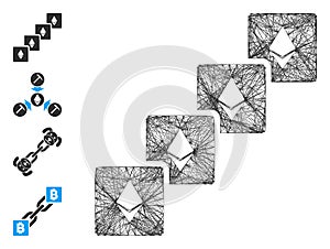 Linear Ethereum Blockchain Vector Mesh