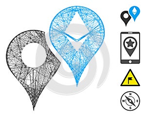 Linear Ethereum Map Markers Vector Mesh