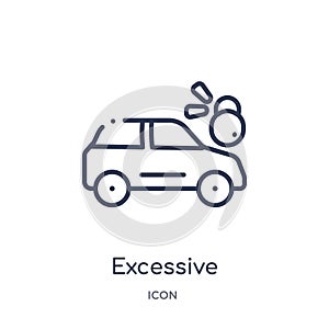 Linear excessive weight for the vehicle icon from Insurance outline collection. Thin line excessive weight for the vehicle icon